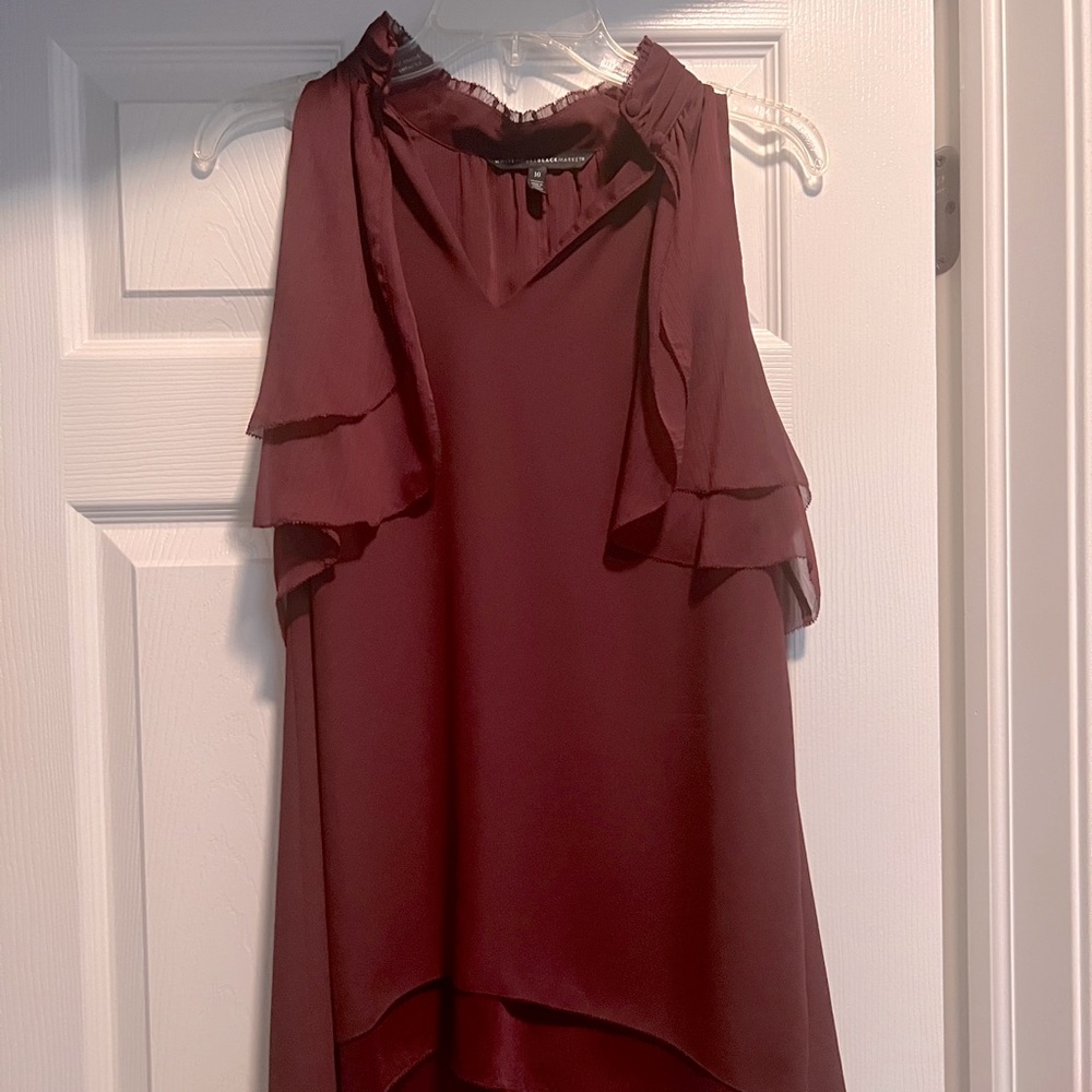 WHBM Wine colored sleeveless blouse. Size 10